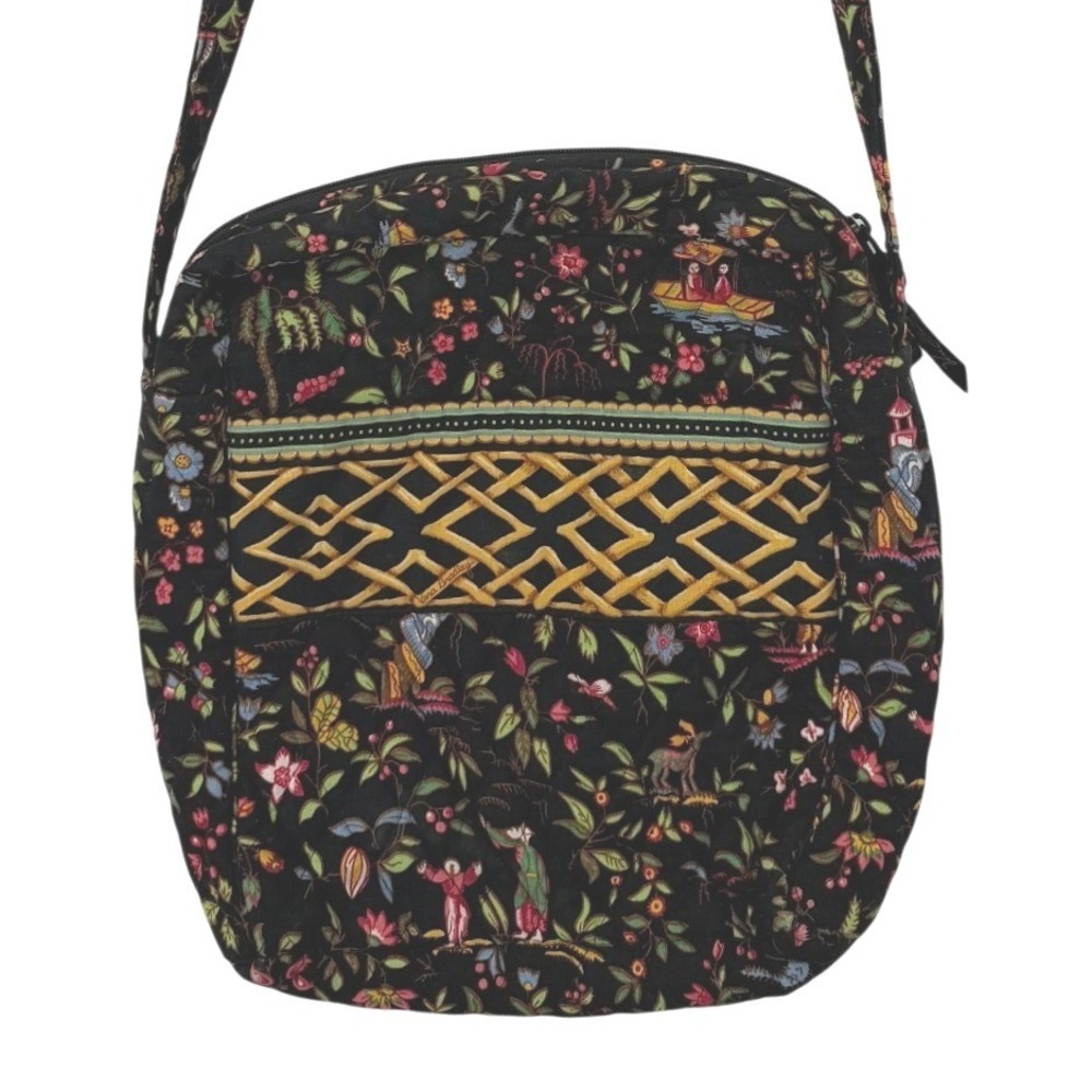 Vera‎ Bradley Symphony in Hue Crossbody Bag Black Floral Quilted